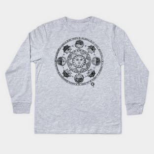 Astronomy, astrology, occult, magic, divination, sun moon cycle Kids Long Sleeve T-Shirt